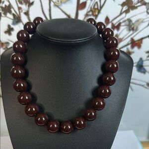 Elegant Brown Beaded Necklace